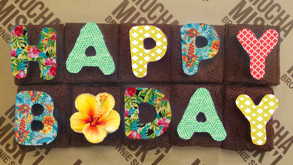 Misk'i Brownie Message - Happy Bday Tropical