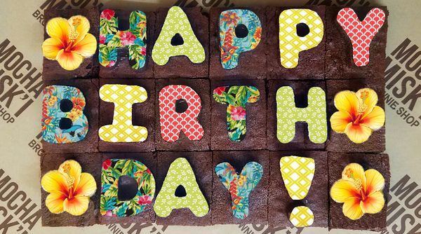 Happy Birthday Tropical Brownie Message