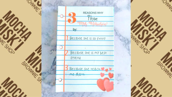 Teacher's Valentines Note Brownie
